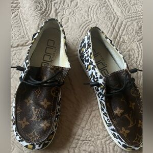 Hey Dude Brown Leopard Print Sneakers